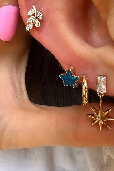 MİNİ BOY YAPRAK KÜPE ( 18 K ) - 3