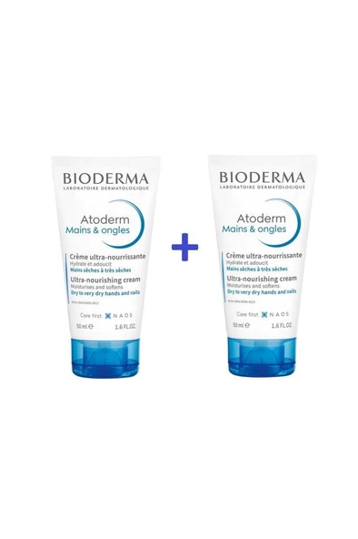 BIODERMA Atoderm Hand & Nail Cream 50 ml x2 İKİLİ PAKET ÖZEL FİYAT