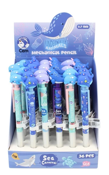 Dolphin Underwater Animals 0.7 mm Uçlu Mekanik Versatil Kalem (1 Adet) - 6