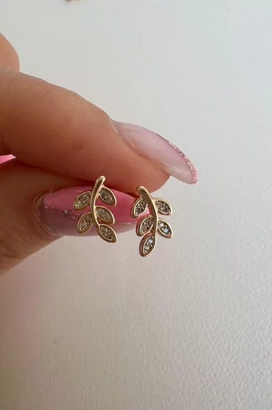 MİNİ BOY YAPRAK KÜPE ( 18 K )