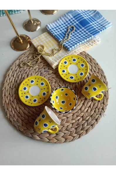 Nazar Boncuğu 2 Kişilik Kahve Fincan Seti - Resim 3