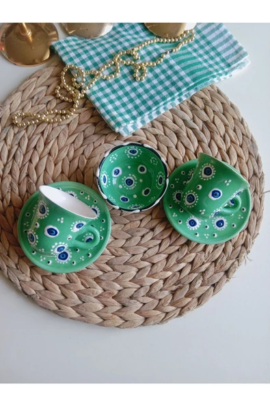 Nazar Boncuğu 2 Kişilik Kahve Fincan Seti - Resim 2