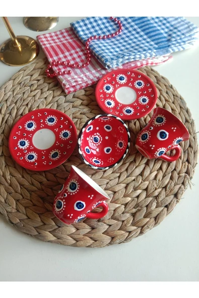 Nazar Boncuğu 2 Kişilik Kahve Fincan Seti - Resim 3