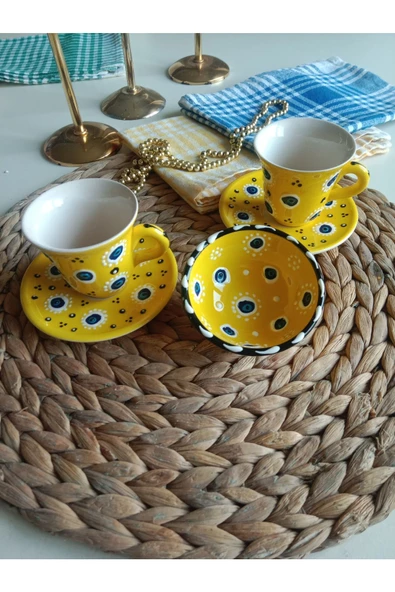 Nazar Boncuğu 2 Kişilik Kahve Fincan Seti - Resim 2