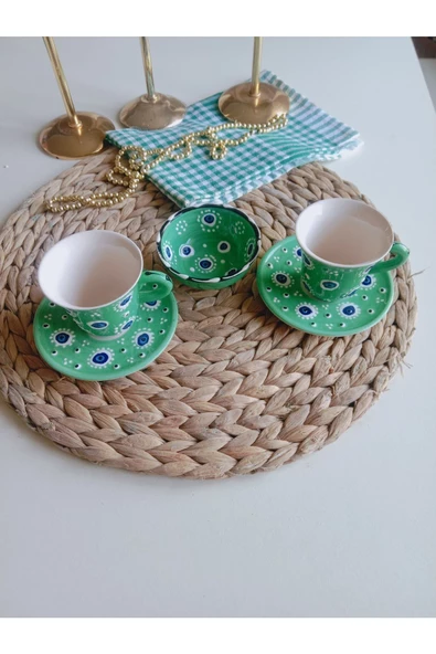 Nazar Boncuğu 2 Kişilik Kahve Fincan Seti - Resim 3