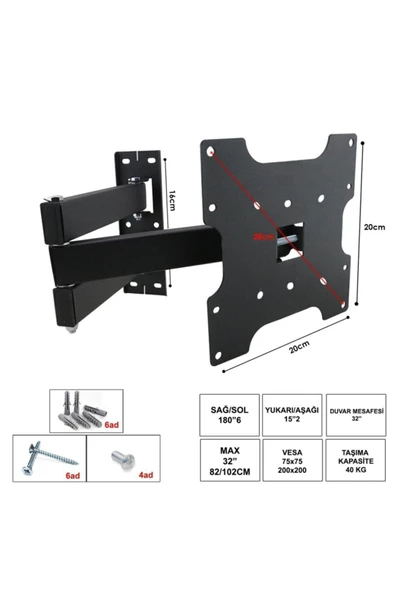 Askı Aparatı Hareketli Üç Kollu 32" 82-102cm- 1.kalite