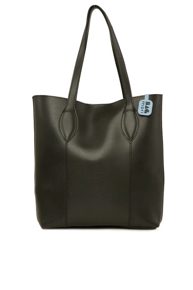 Bagmori Siyah Dikişli Damla Askılı Tote Çanta ürün görseli