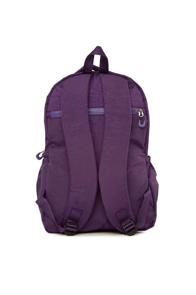 Bagmori Mor Çok Cepli Çok Fermuarlı Büyük Sırt Çantası - Resim 3
