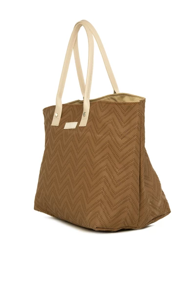 Bagmori Vizon Dikiş Desenli Büyük Tote Çanta - Resim 2