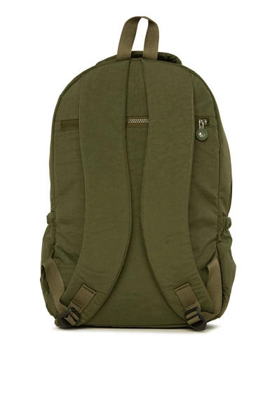 Bagmori Haki Oval Cepli Dik Fermuarlı Büyük Paraşüt Sırt Çantası - 3