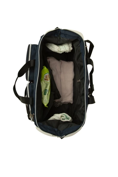 Bagmori Lacivert Askılı Çift Cepli Anne Bebek Çantası - Resim 5