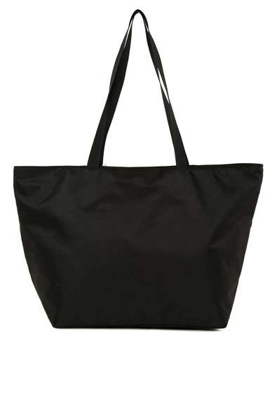 Bagmori Siyah Çizgili Beach Bag Baskılı Plaj Çantası - 3