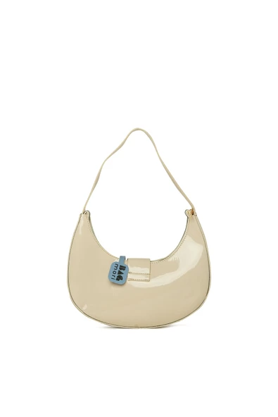 Bagmori Krem Oval Aksesuarlı Oval Rugan Baget - Resim 3