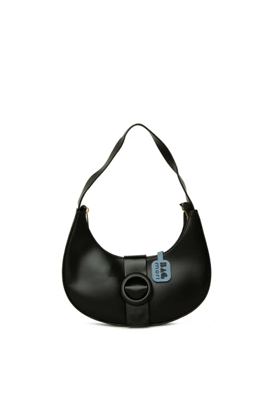 Bagmori Siyah Oval Aksesuarlı Oval Baget