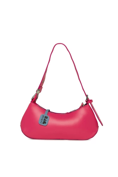 Bagmori Fuşya Kemer Aksesuarlı Askı Detaylı Baget Çanta - Resim 3