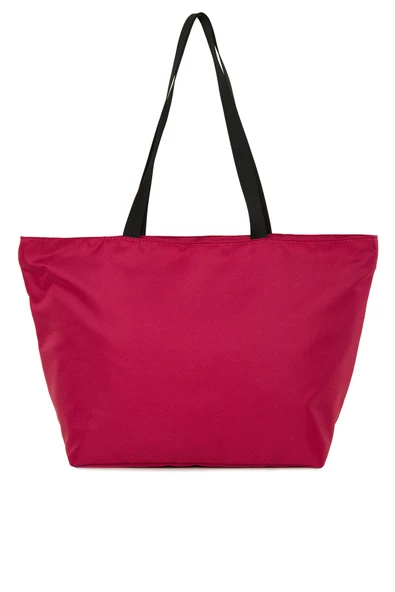 Bagmori Fuşya Çizgili Beach Bag Baskılı Plaj Çantası - 3