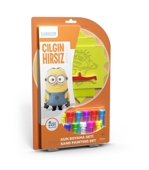 Minions Çılgın Hırsız Eğitici ve Eğlenceli Kum Boyama Seti-Red Castle FM-22