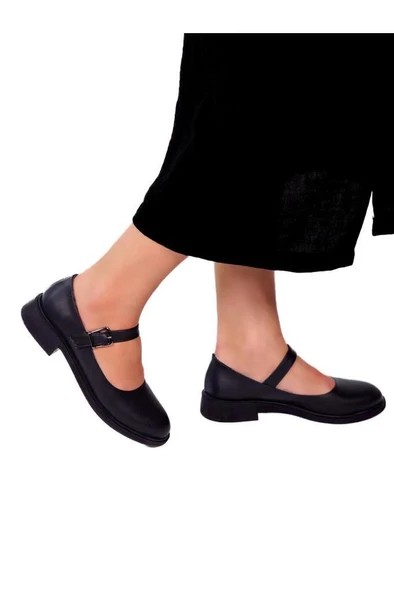 Papuçcity Fendii 02984 Ortopedik Kısa Topuklu Babet Kadın Ayakkabı - 5
