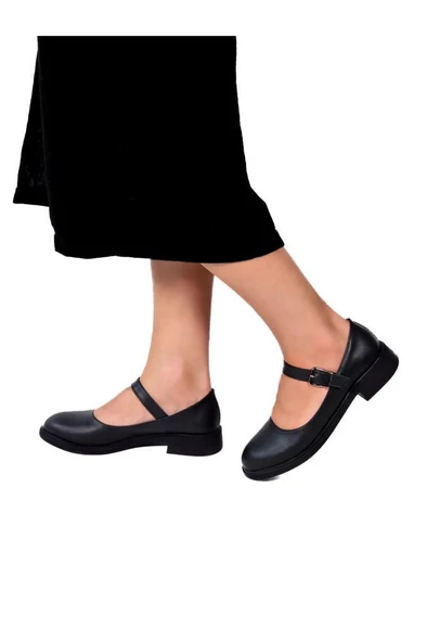 Papuçcity Fendii 02984 Ortopedik Kısa Topuklu Babet Kadın Ayakkabı - 6