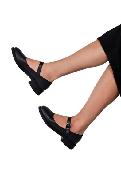 Papuçcity Fendii 02984 Ortopedik Kısa Topuklu Babet Kadın Ayakkabı - 4