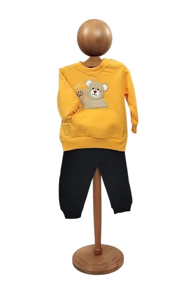 Bebek Takım 2'li Bebek Eşofman Takımı Sarı Cepli - 2