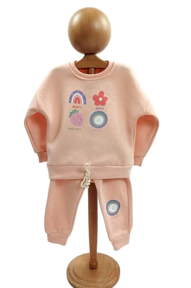 Kız Bebek Eşofman Takımı Gülen Yüz İpli - Resim 2