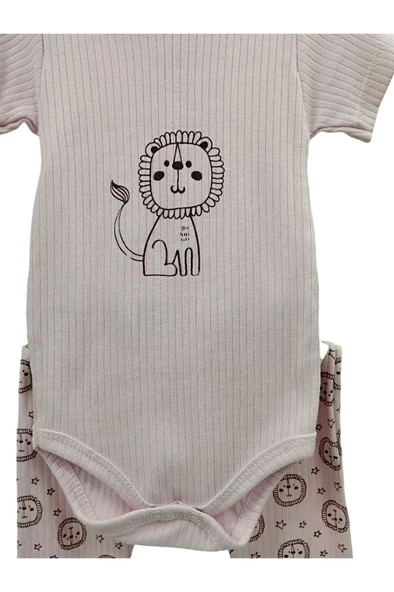 Kız Bebek Zıbın Takım 2'li Aslan Pembe - 2