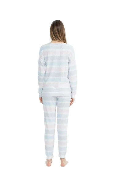 U.S. Polo Assn. Kadın Baskılı Yuvarlak Yaka Pijama Takımı - 3