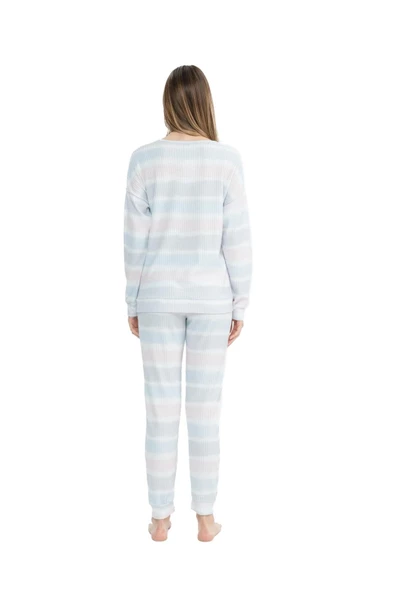 U.S. Polo Assn. Kadın Baskılı Yuvarlak Yaka Pijama Takımı - 3