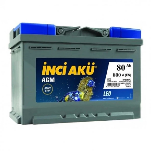 İNCİ LEO 12V 80 AH AGM START &STOP AKÜ