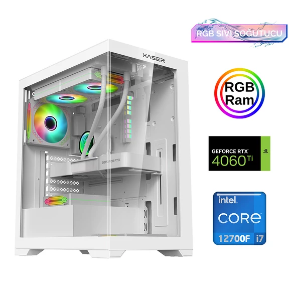 Xaser Xsr897 i7 12700F 16GB Ram 512GB M.2 NVMe SSD 8GB RTX4060Ti 23.8" 180Hz Curved Oyuncu Bilgisayarı - 2