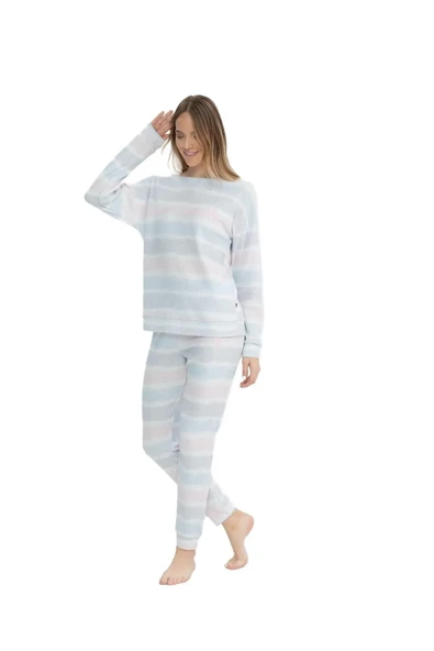 U.S. Polo Assn. Kadın Baskılı Yuvarlak Yaka Pijama Takımı - 2