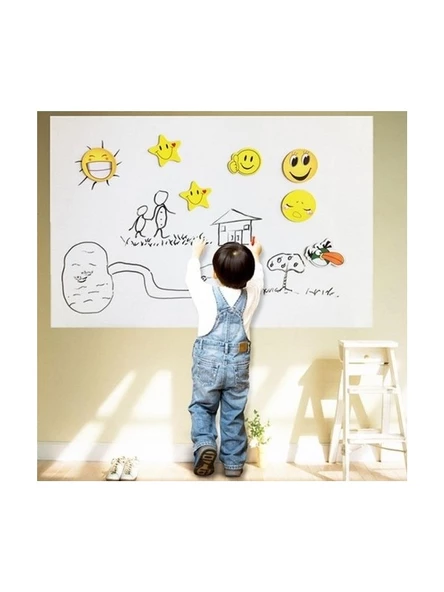 2 Adet 120 x 90 Cm Yapışkansız Statik Manyetik Akıllı Kağıt Tahta - Beyaz - 6