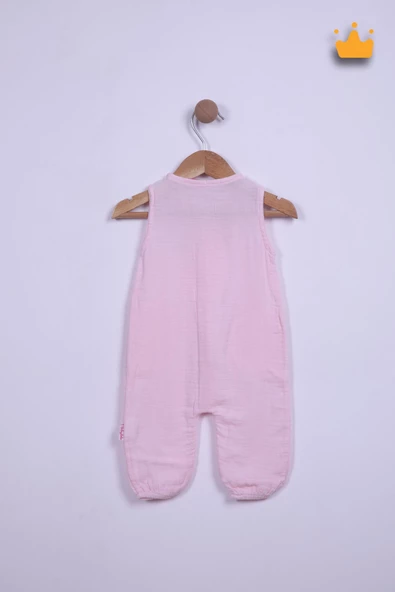 Babyhola %100 Pamuk Kız Bebek Müslin Geniş Askılı Tulum 12759 - 6