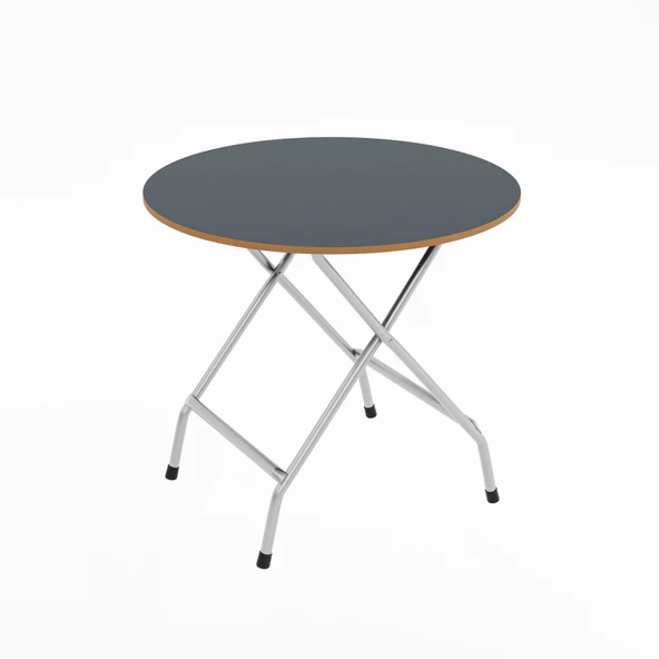 Eportatif Mutfak Masa Yemek  Katlanır Bahçe Masası  Yuvarlak Füme 1454 - Resim 3