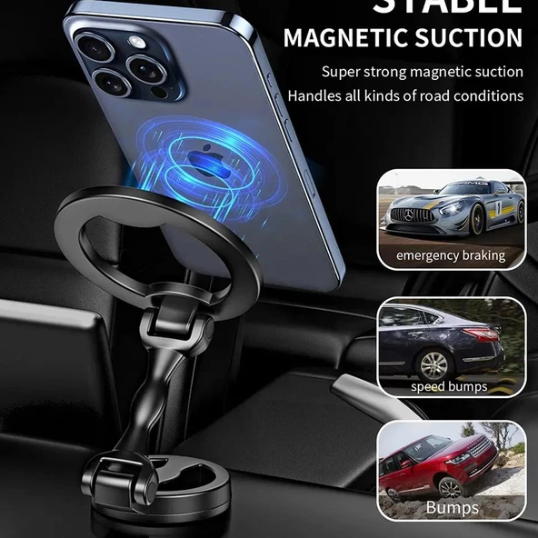 E2M 360° DERECE DÖNEBİLEN MANYETİK TELEFON TUTUCU - 4