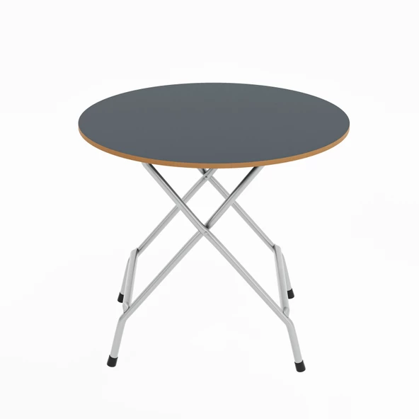 Eportatif Mutfak Masa Yemek  Katlanır Bahçe Masası  Yuvarlak Füme 1454 - Resim 2