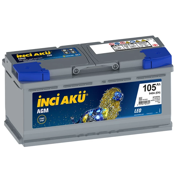 İNCİ AGM LEO 12V 105 AH START & STOP AKÜ