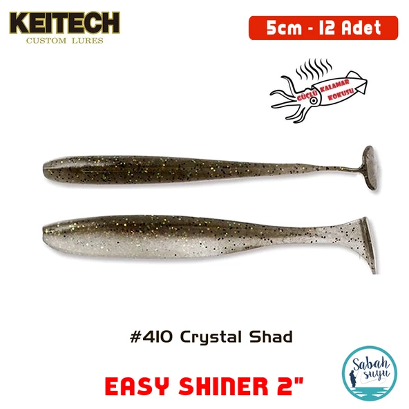 Keitech Easy Shiner 5cm (2") #410 Crystal Shad Kokulu Silikon Balık