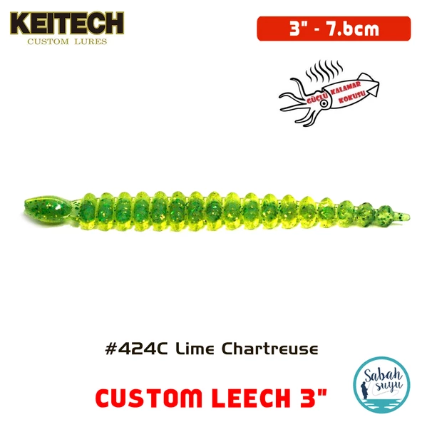 Keitech Custom Leech 7.6cm (3") #424C Lime Chartreuse