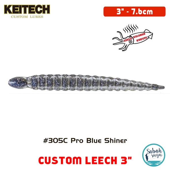Keitech Custom Leech 7.6cm (3") #305C Pro Blue Shiner ürün görseli