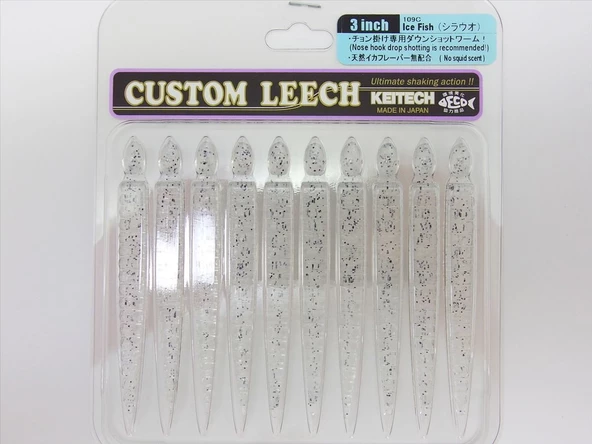 Keitech Custom Leech 7.6cm (3") #109C Ice Fish - 2