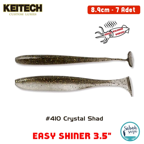 Keitech Easy Shiner 8.9cm (3.5") #410 Crystal Shad Kokulu Silikon Balık