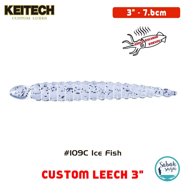 Keitech Custom Leech 7.6cm (3") #109C Ice Fish - 1