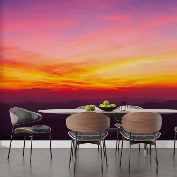 Günbatımı Manzaralı Duvar Kağıdı Baskı - Resim 5