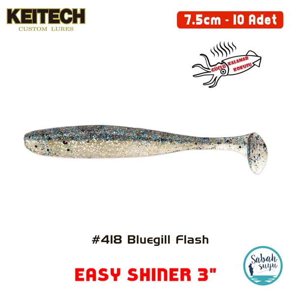 Keitech Easy Shiner 7.5cm (3") #418 Bluegill Flash Kokulu Silikon Balık ürün görseli