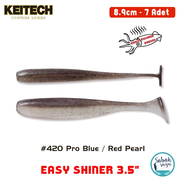 Keitech Easy Shiner 8.9cm (3.5") #420 Pro Blue / Red Pearl Kokulu Silikon Balık