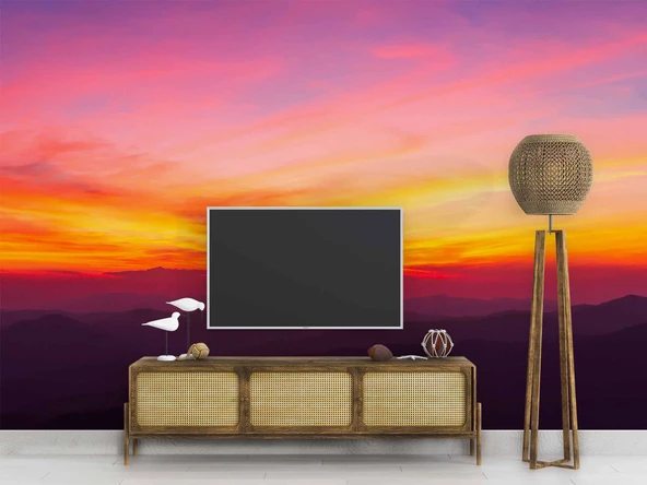 Günbatımı Manzaralı Duvar Kağıdı Baskı - Resim 3