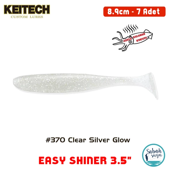 Keitech Easy Shiner 8.9cm (3.5") #370 Clear Silver Glow Kokulu Silikon Balık