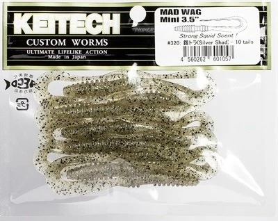 Keitech Mad Wag Mini 8.9cm (3.5") #320 Silver Shad Kokulu Silikon Kurt - Resim 4